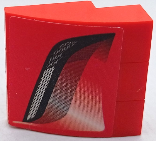 Stickered Assembly 3 x 3 x 1 with Air Intake Pattern Model Left Side (Sticker) - Set 8671 - 3 Slope, Curved 3 x 1