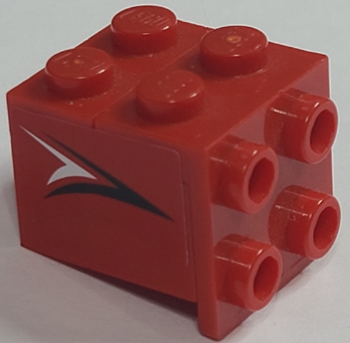 Stickered Assembly 2 x 2 x 1 2/3 with Black and White Arrow Pattern on Both Sides (Stickers) - Set 8664 - 1 Brick 2 x 2, 1 Plate 1 x 2, 1 Bracket 1 x 2 - 2 x 2