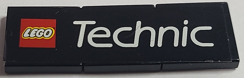 Stickered Assembly 6 x 2 with White 'LEGO Technic' Logo on Black Background Pattern (Sticker) - Set 8440 - 3 Tile 2 x 2