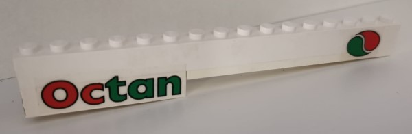 Stickered Assembly 16 x 2 x 2 with Octan Logo Pattern Model Right Side (Stickers) - Set 6594 - 1 Brick 1 x 16, 1 Brick 1 x 6, 1 Plate 1 x 8, 1 Plate 2 x 2 Corner