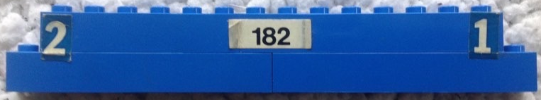 Stickered Assembly 16 x 1 x 2 with White Number 2 and 1 and Black 182 Pattern Model Right Side (Stickers) - Set 182 - 1 Brick 1 x 6, 3 Brick 1 x 8