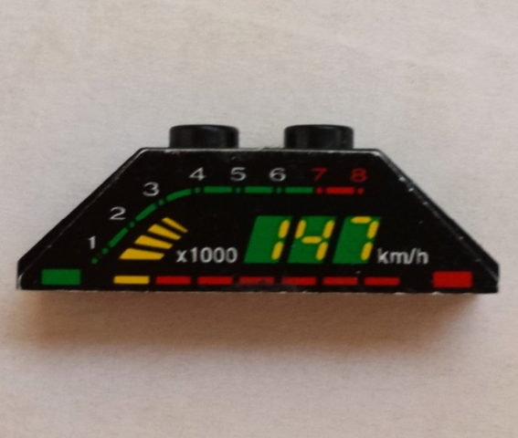 Stickered Assembly 4 x 1 x 1 with Speed Display Pattern (Sticker) - Set 8880 - 2 Slope 45 2 x 1