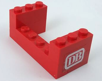 Stickered Assembly 6 x 3 x 2 with White 'DB' Pattern on Both Sides (Stickers) - Set 7730 - 2 Brick 1 x 2, 2 Brick 1 x 3, 1 Brick 1 x 6