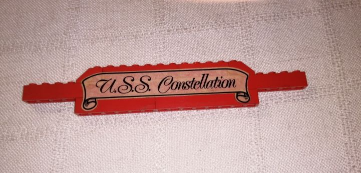 Stickered Assembly 22 x 1 x 3 with 'U.S.S. Constellation' Pattern (Sticker) - Set 398 - 1 Brick 1 x 4, 3 Brick 1 x 6, 3 Brick 1 x 8, 2 Slope 45 2 x 1