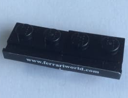 Stickered Assembly 4 x 1 with 'www.ferrariworld.com' Pattern (Sticker) - Set 8155 - 2 Plate, Modified 1 x 2 with Door Rail