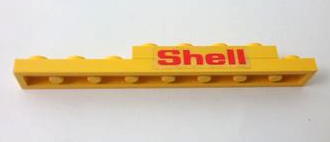 Stickered Assembly 8 x 1 x 2/3 with Red 'Shell' Pattern (Sticker) - Set 6394 - 1 Plate 1 x 4, 1 Plate 1 x 8