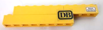 Stickered Assembly 11 x 1 x 2 with 'DB' and 'Basel Hamburg' Pattern (Stickers) - Set 7710 - 1 Brick 1 x 4, 1 Brick 1 x 6, 1 Brick 1 x 8