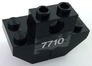 Stickered Assembly 4 x 2 x 2 1/3 with '7710' Pattern (Sticker) - Set 7710 - 2 Slope, Inverted 45 2 x 2, 1 Plate 2 x 4, 1 Technic, Brick 1 x 2 with Hole