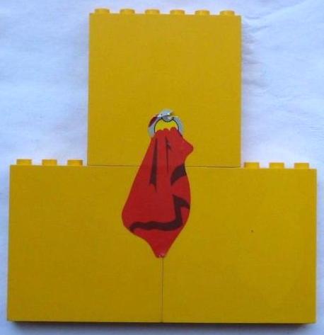 Stickered Assembly 12 x 1 x 10 with Red Towel in Ring Pattern (Sticker) - Set 232-1 - 3 Brick 1 x 6 x 5