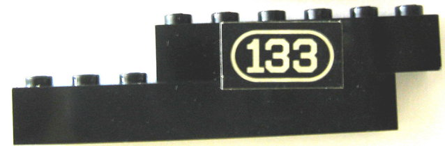 Stickered Assembly 9 x 1 x 2 with '133' Pattern Model Left Side (Sticker) - Set 133 - 1 Brick 1 x 6, 1 Brick 1 x 8
