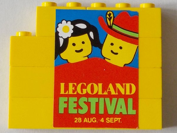 Stickered Assembly 6 x 1 x 4 with 'LEGOLAND FESTIVAL' Pattern Model Left Side (Sticker) - Set 1592-2 - 1 Brick 1 x 2, 1 Brick 1 x 3, 3 Brick 1 x 6