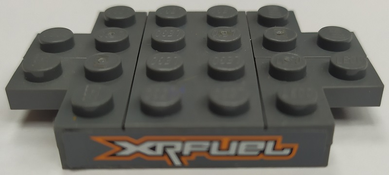 Stickered Assembly 6 x 4 x 2/3 with 'XRFUeL' Pattern on Both Sides (Stickers) - Set 8154 - 1 Plate 2 x 4, 1 Plate 4 x 4, 4 Plate 2 x 2 Corner