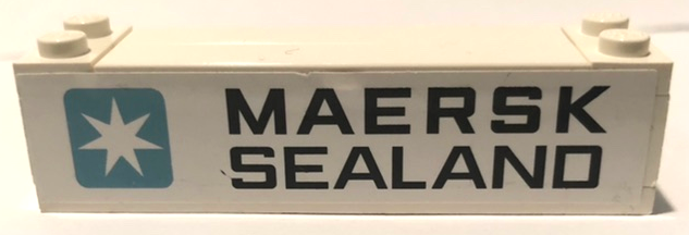 Stickered Assembly 8 x 2 x 1 2/3 with Maersk Sealand Logo Pattern on Both Sides (Stickers) - Sets 10152-1 / 10152-2 - 1 Brick 2 x 8, 2 Plate 1 x 2, 1 Plate 2 x 8, 2 Tile 1 x 6