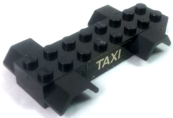 Stickered Assembly 8 x 4 x 1 with 'TAXI' Pattern on Both Sides (Stickers) - Set 1589-1 - 1 Plate 1 x 2, 1 Plate 2 x 3, 2 Plate 2 x 8, 2 Vehicle, Mudguard 2 x 4 with Arch Smooth