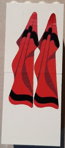 Stickered Assembly 4 x 4 x 8 with 2 Red Towels with Black Stripes Pattern (Stickers) - Set 232-1 - 2 Homemaker Cupboard 4 x 4 x 4 with Door Holder Holes