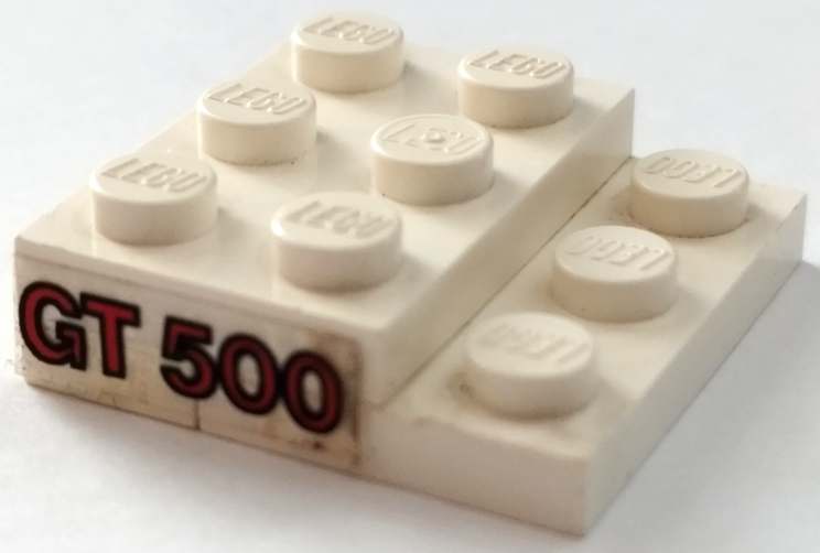 Stickered Assembly 3 x 3 x 2/3 with 'GT 500' Pattern Model Left Side (Sticker) - Set 5521 - 1 Plate 1 x 3, 2 Plate 2 x 3