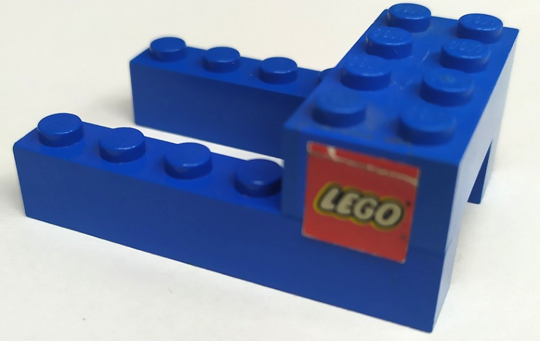 Stickered Assembly 6 x 4 x 2 with LEGO Logo Pattern on Both Sides (Stickers) - Set 392-1 - 2 Brick 1 x 6, 1 Brick 2 x 4 without Cross Supports