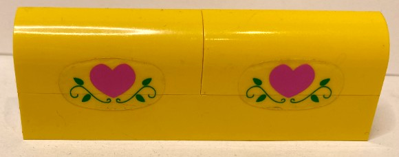 Stickered Assembly 8 x 1 x 2 1/3 with Dark Pink Hearts and Green Leaves Pattern (Stickers) - Set 5870 - 1 Brick 1 x 8, 2 Slope, Curved 1 x 4 x 1 1/3