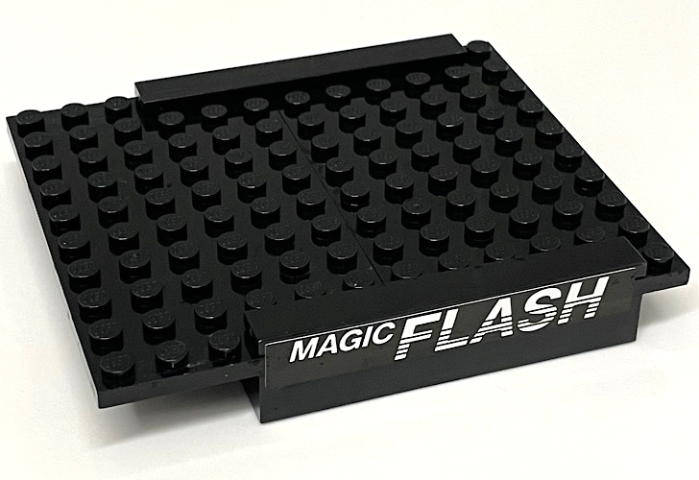 Stickered Assembly 12 x 10 x 1 2/3 with White 'MAGIC FLASH' Pattern on Both Sides (Stickers) - Set 5581 - 2 Brick 2 x 8, 2 Plate 6 x 10, 2 Tile 1 x 8