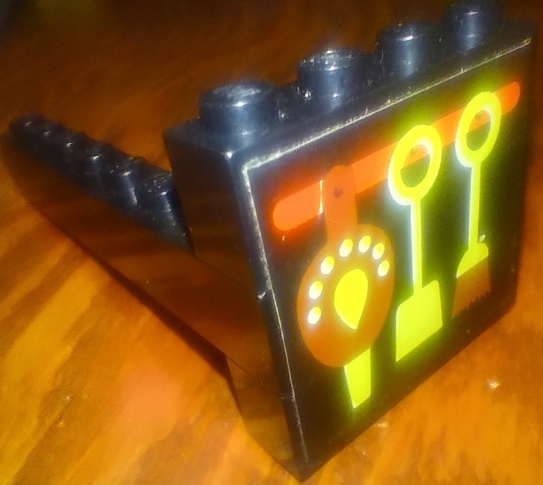 Stickered Assembly 8 x 4 x 3 with Yellow Fireplace Tools, Bellows, Shovel and Brush Pattern (Sticker) - Set 268-1 - 1 Brick 1 x 1, 1 Brick 1 x 2, 2 Brick 1 x 4, 1 Brick 1 x 8