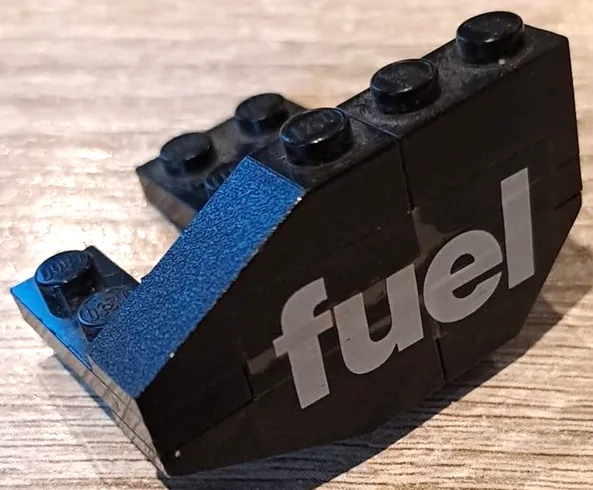 Stickered Assembly 5 x 4 x 2 1/3 with White 'fuel' Pattern Model Left Side (Sticker) - Set 5540