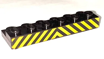 Stickered Assembly 6 x 2 x 2/3 with Black and Yellow Danger Stripes Pattern (Sticker) - Set 4563