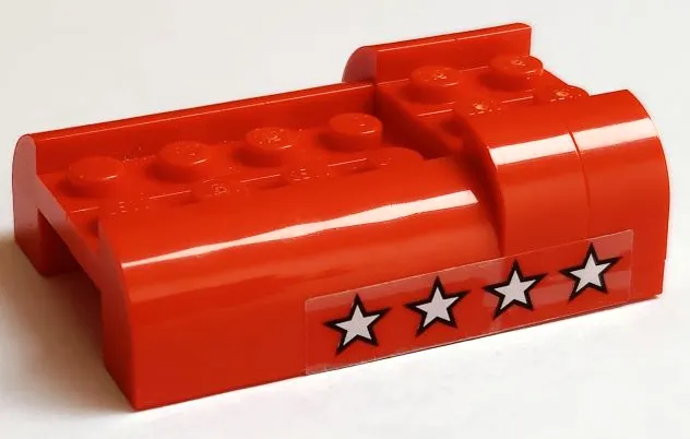 Stickered Assembly 6 x 4 x 1 2/3 with 4 White Stars Pattern on Both Sides (Stickers) - Set 5533