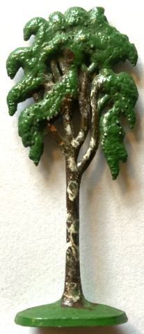 Plant, Tree Flat Birch Painted with Solid Base (1950s Version)