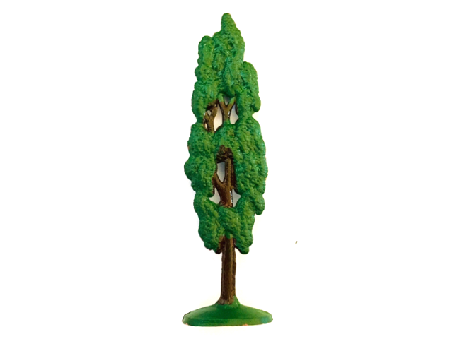Plant, Tree Flat Cypress Painted with Solid Base (1950s version)