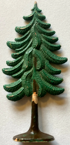 Plant, Tree Flat Pine Painted with Solid Base (1950s Version)