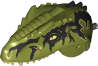 Dinosaur Head Indominus rex/Giganotosaurus with Pin, Tan Teeth, Black Markings and Medium Nougat Scars Pattern