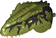 Dinosaur Head Indominus rex/Giganotosaurus with Pin, Tan Teeth, Black Markings and Medium Nougat Scars Pattern