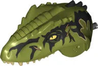 Dinosaur Head Indominus rex/Giganotosaurus with Pin, Tan Teeth, Black Markings and Medium Nougat Scars Pattern