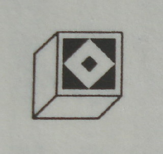 Modulex, Tile 1 x 1 with Black Diamond Outline Double Pattern