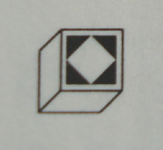 Modulex, Tile 1 x 1 with Black Diamond Outline Pattern