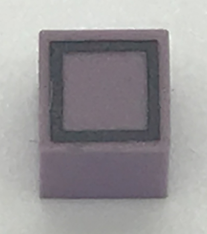 Modulex, Tile 1 x 1 with Black Square Pattern