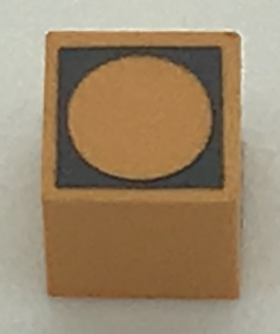 Modulex, Tile 1 x 1 with Black Circle Outline Pattern