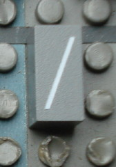 Modulex, Tile 1 x 2 with White  '/' Pattern