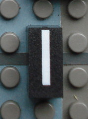 Modulex, Tile 1 x 2 with White 'I' Pattern