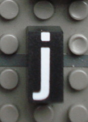 Modulex, Tile 1 x 2 with White 'j' Pattern
