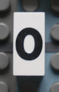 Modulex, Tile 1 x 2 with Black '0' Pattern