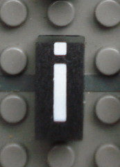 Modulex, Tile 1 x 2 with White 'i' Pattern