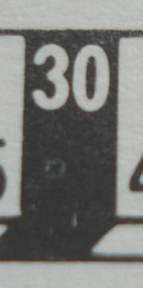 Modulex, Tile 1 x 2 with White Calendar Minutes Number '30' Pattern