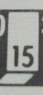 Modulex, Tile 1 x 2 with Black Calendar Minutes Number '15' Pattern