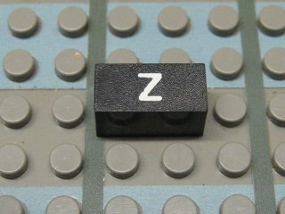 Modulex, Tile 1 x 2 with White 'Z' Pattern