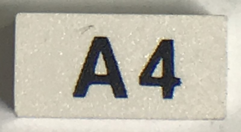 Modulex, Tile 1 x 2 with Black 'A4' Pattern