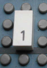 Modulex, Tile 1 x 2 with Black Calendar Day Number  '1' Pattern