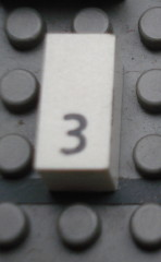 Modulex, Tile 1 x 2 with Black Calendar Day Number  '3' Pattern