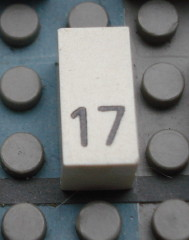 Modulex, Tile 1 x 2 with Black Calendar Day Number '17' Pattern