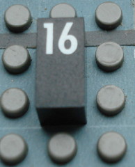 Modulex, Tile 1 x 2 with White Calendar Day Number '16' Pattern